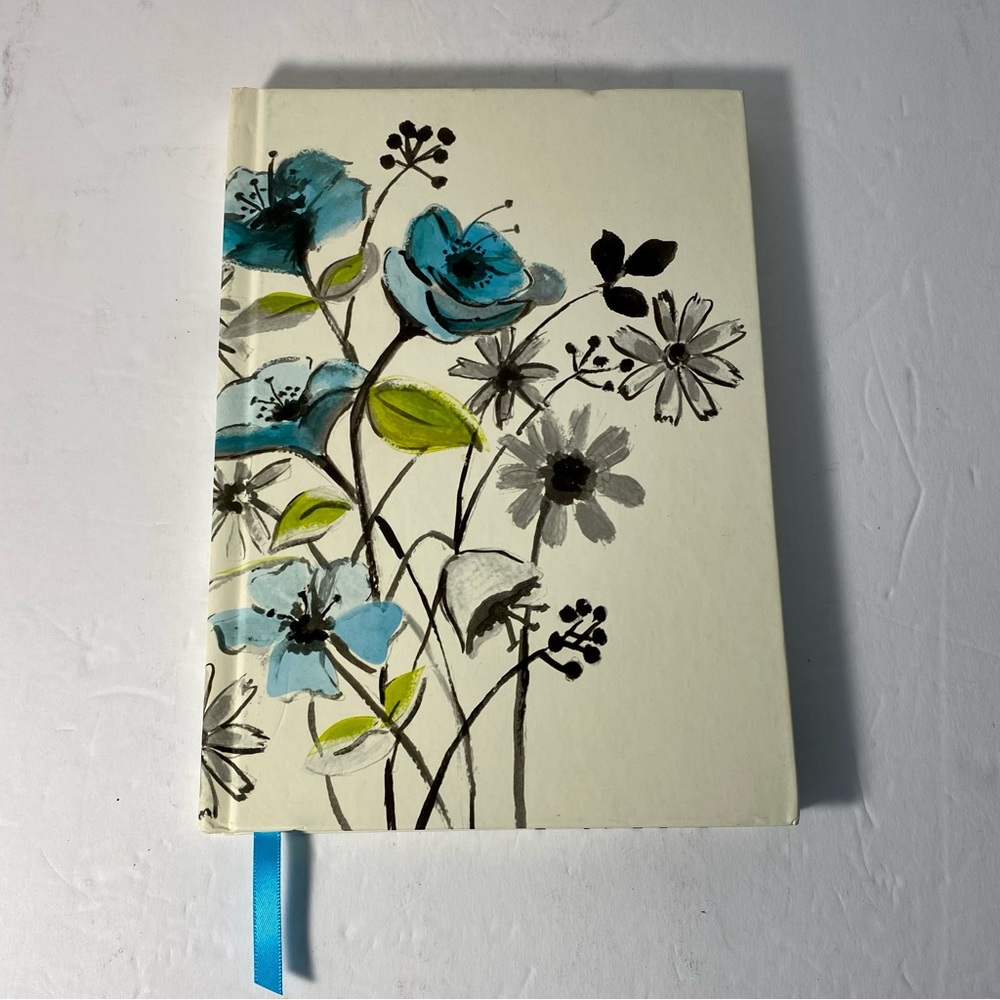 GEORGE STANLEY BLUE MULTI-COLOR FLORAL HARD COVER NOTEBOOK JOURNAL 120 SHEETS